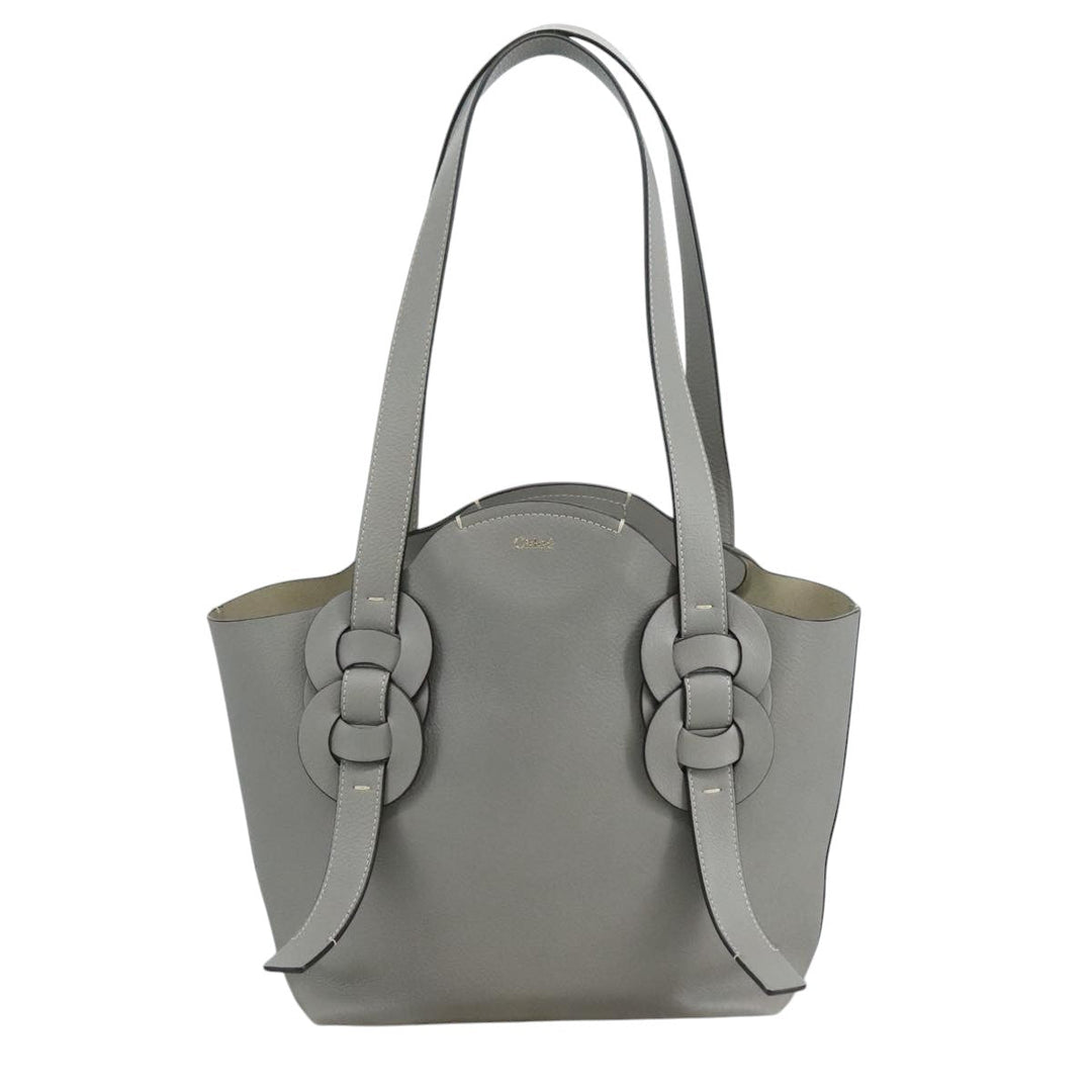 Chloe Darryl Tote Bag Leather Gray Gold ki5336