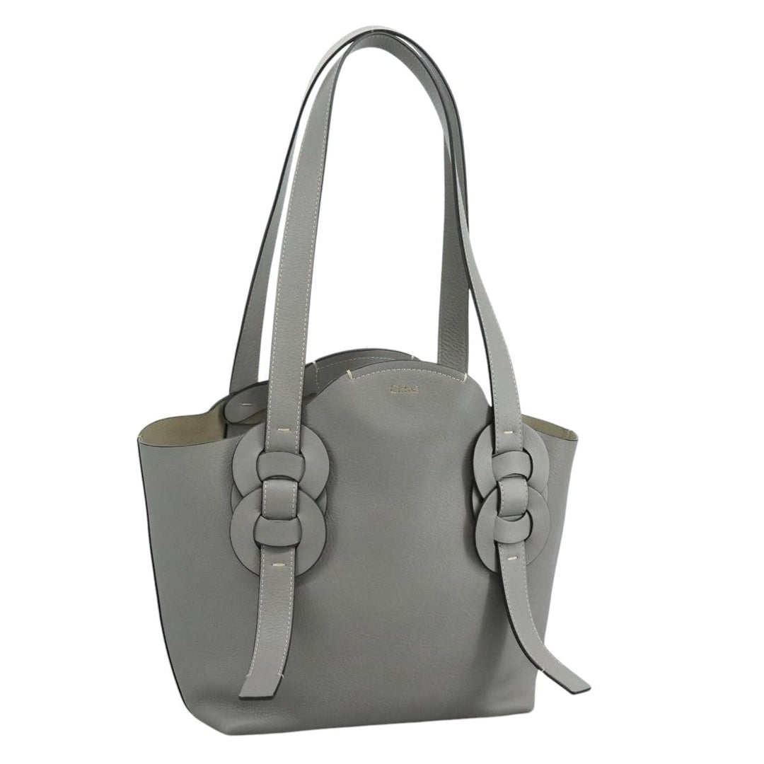 Chloe Darryl Tote Bag Leather Gray Gold ki5336
