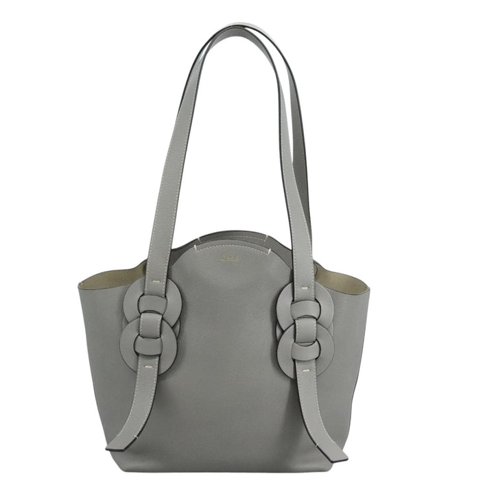 Chloe Darryl Tote Bag Leather Gray Gold ki5336