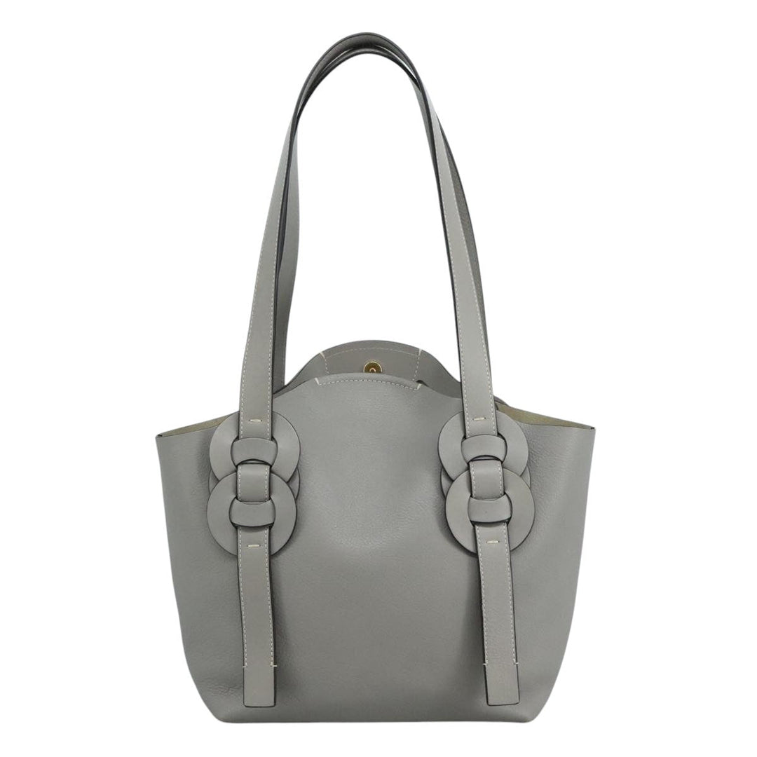 Chloe Darryl Tote Bag Leather Gray Gold ki5336
