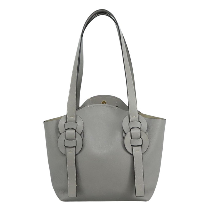 Chloe Darryl Tote Bag Leather Gray Gold ki5336