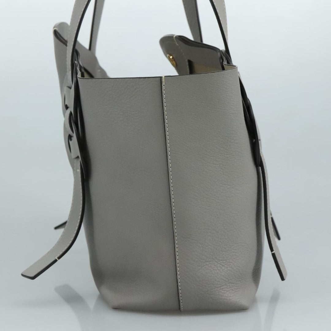 Chloe Darryl Tote Bag Leather Gray Gold ki5336