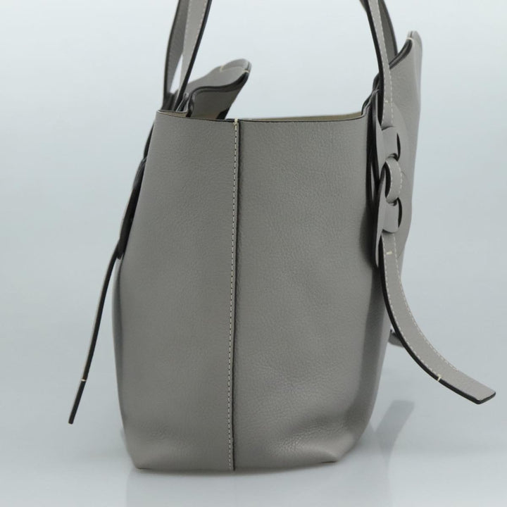 Chloe Darryl Tote Bag Leather Gray Gold ki5336