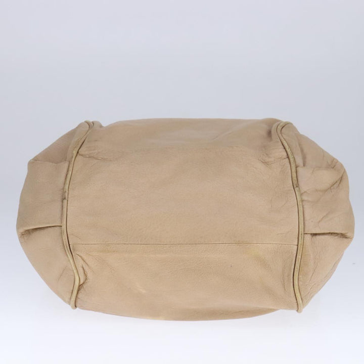 Chloe Etel Hand Bag Leather 2way Beige Gold ki5376