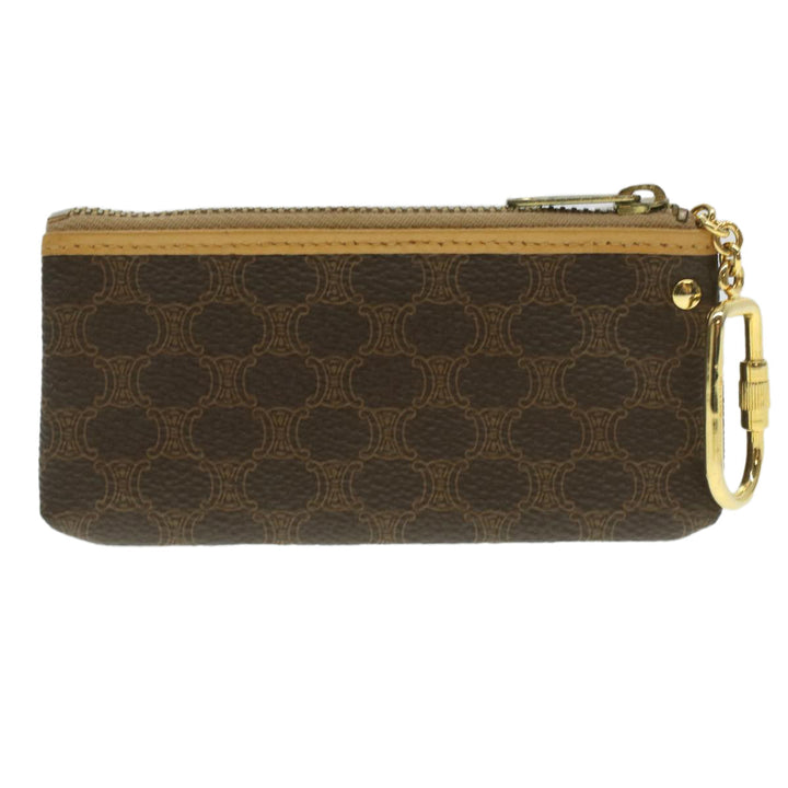 Celine Macadam Canvas Coin Purse Clutch Bag PVC Leather 2Set Brown  kk159