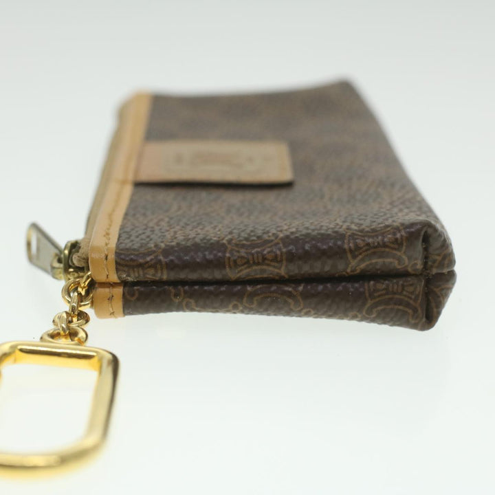 Celine Macadam Canvas Coin Purse Clutch Bag PVC Leather 2Set Brown  kk159