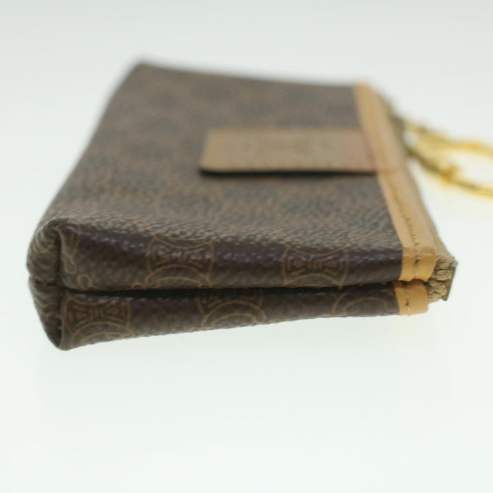 Celine Macadam Canvas Coin Purse Clutch Bag PVC Leather 2Set Brown  kk159