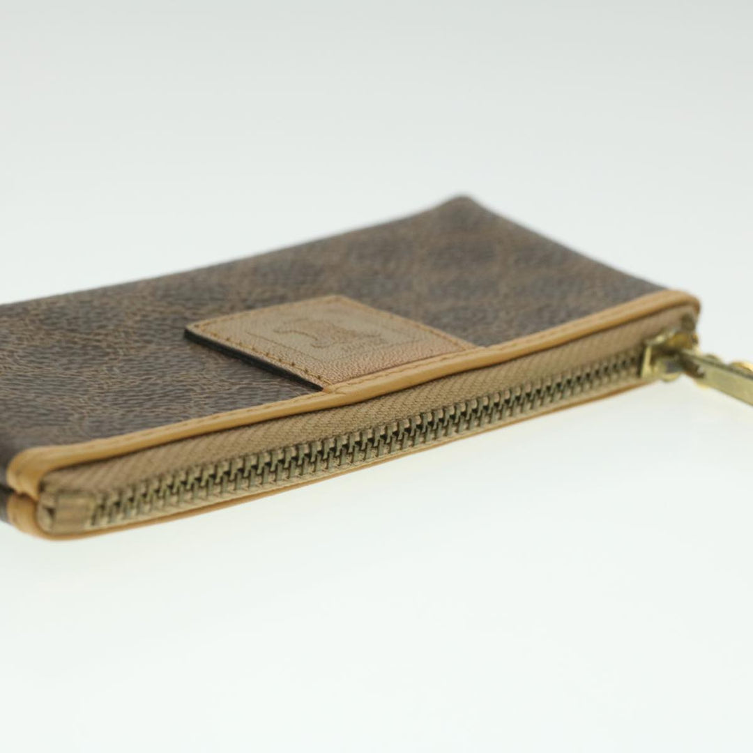 Celine Macadam Canvas Coin Purse Clutch Bag PVC Leather 2Set Brown  kk159