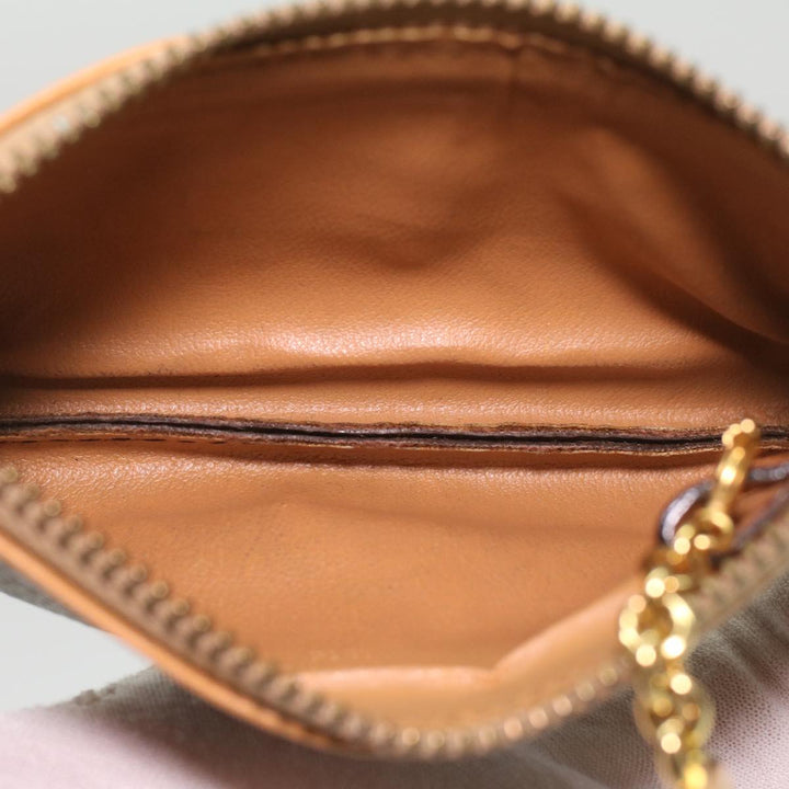 Celine Macadam Canvas Coin Purse Clutch Bag PVC Leather 2Set Brown  kk159