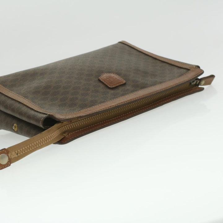 Celine Macadam Canvas Coin Purse Clutch Bag PVC Leather 2Set Brown  kk159