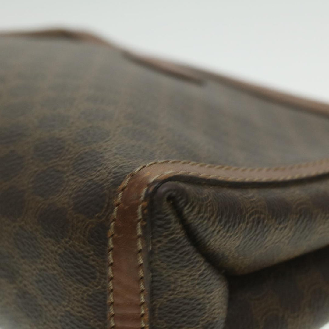 Celine Macadam Canvas Coin Purse Clutch Bag PVC Leather 2Set Brown  kk159