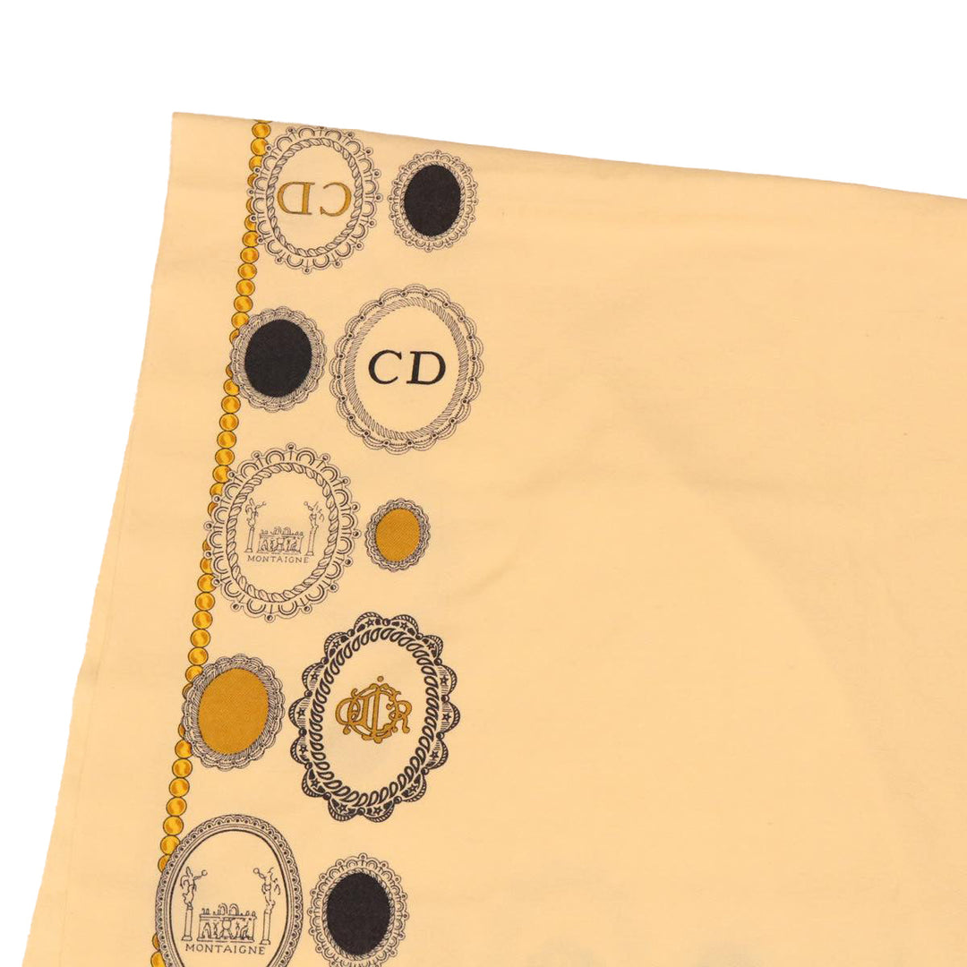 CHRISTIAN Dior Scarf cotton Beige Auth kk189