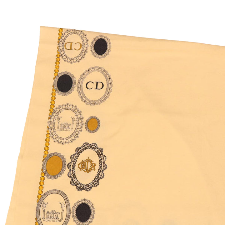 CHRISTIAN Dior Scarf cotton Beige Auth kk189