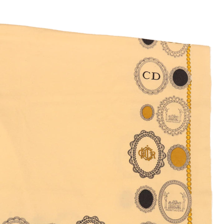 CHRISTIAN Dior Scarf cotton Beige Auth kk189