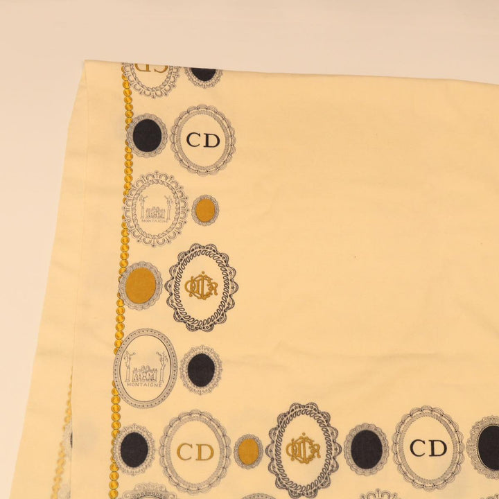 CHRISTIAN Dior Scarf cotton Beige Auth kk189