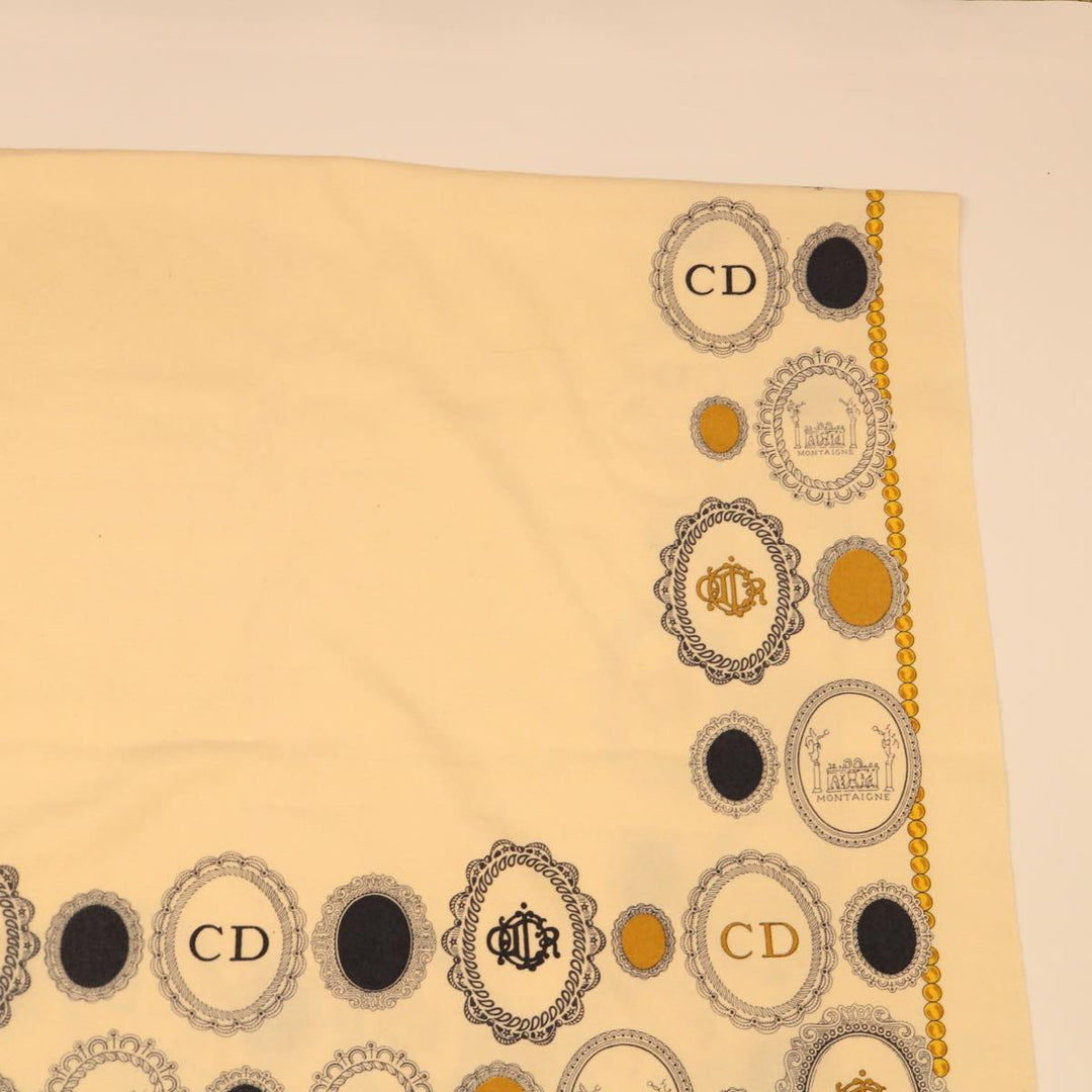 CHRISTIAN Dior Scarf cotton Beige Auth kk189