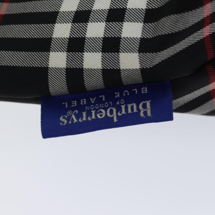 Top Quality BurberrySs Nova Check Blue Label Hand Bag Nylon Black Auth kk206