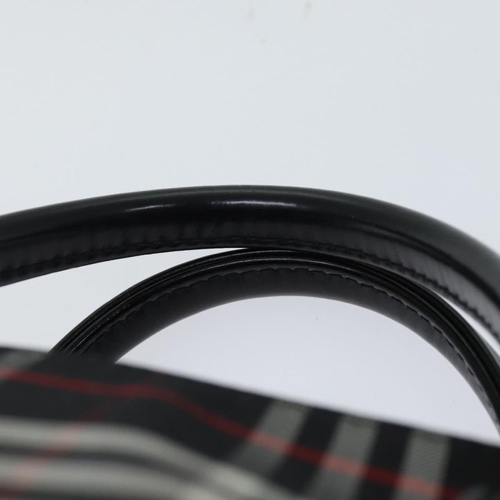 BurberrySs Nova Check Blue Label Hand Bag Nylon Black Auth kk206