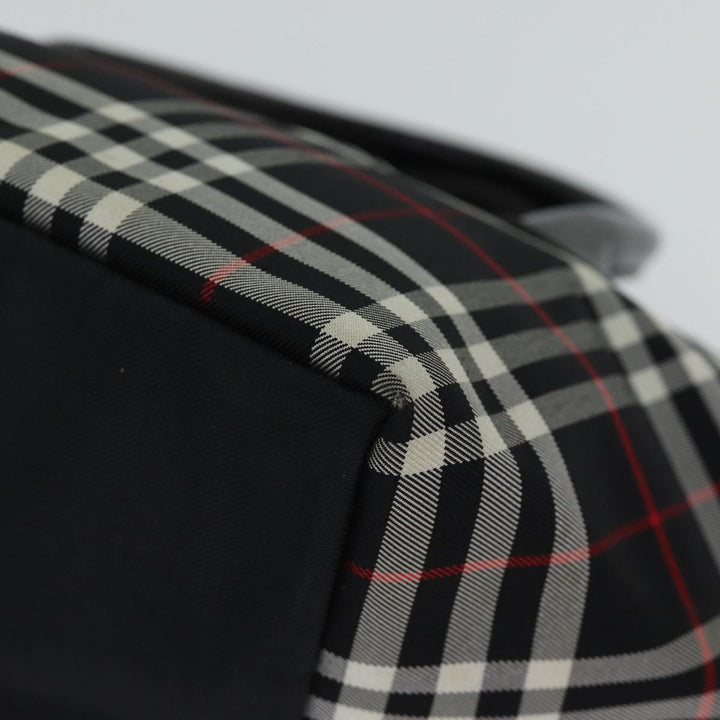 Top Quality BurberrySs Nova Check Blue Label Hand Bag Nylon Black Auth kk207