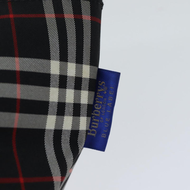 BurberrySs Nova Check Blue Label Hand Bag Nylon Black Auth kk207