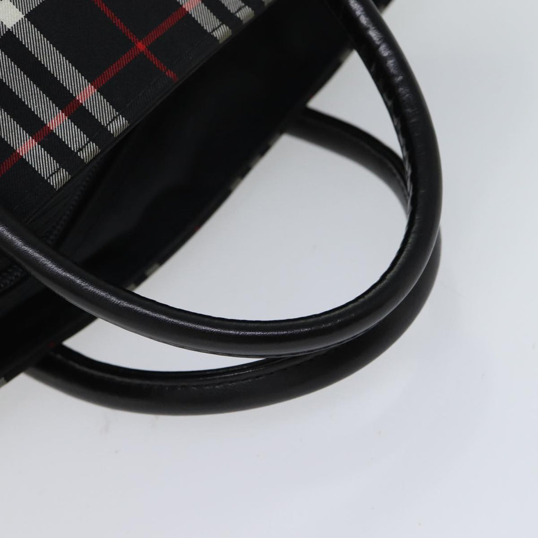 BurberrySs Nova Check Blue Label Hand Bag Nylon Black Auth kk207
