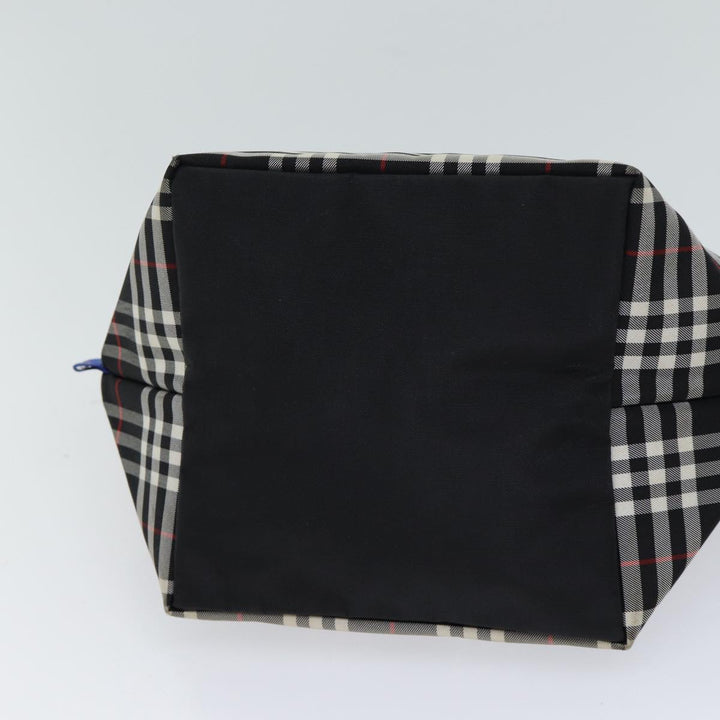 BurberrySs Nova Check Blue Label Hand Bag Nylon Black Auth kk207