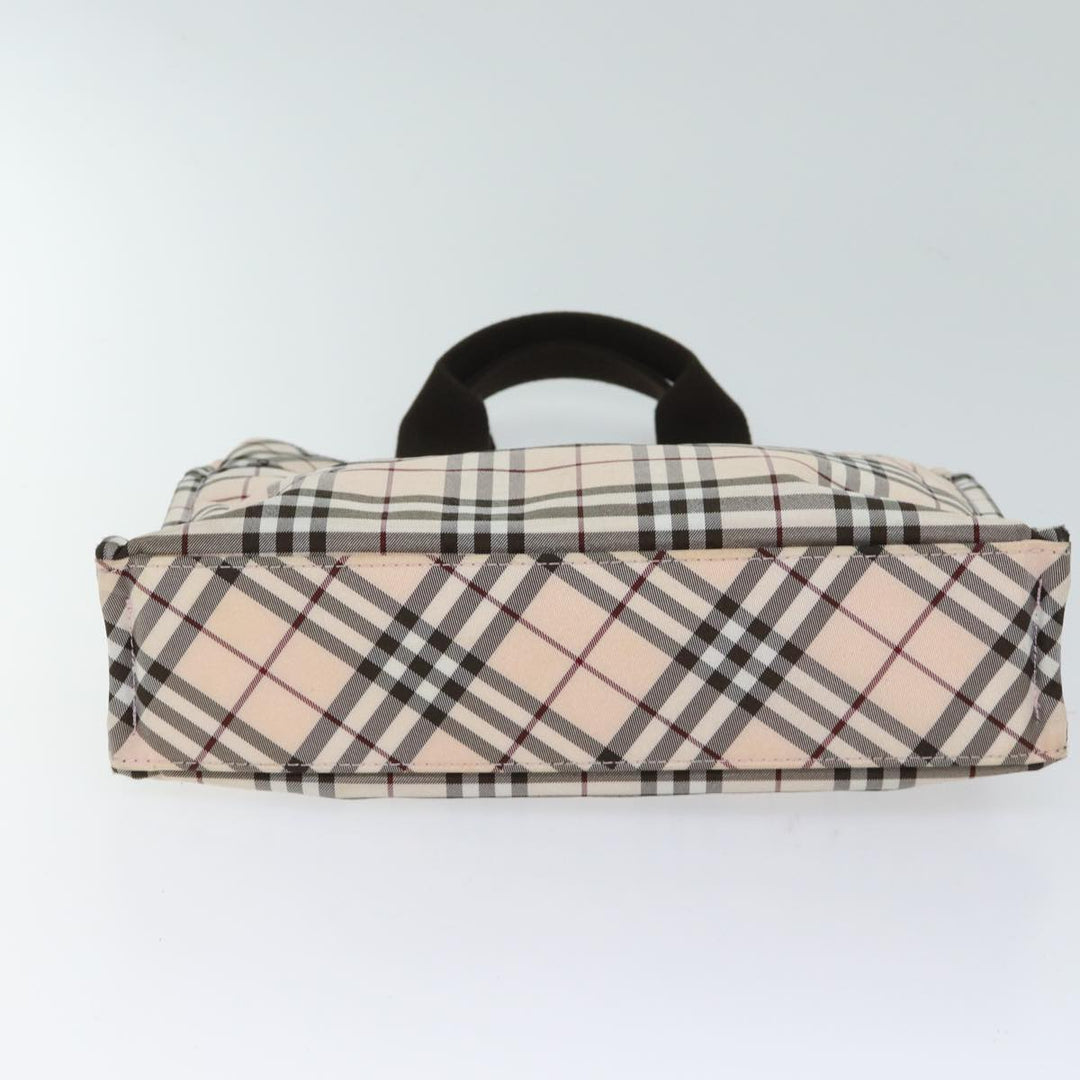 Burberry Nova Check Blue Label Hand Bag Nylon Beige Auth kk215