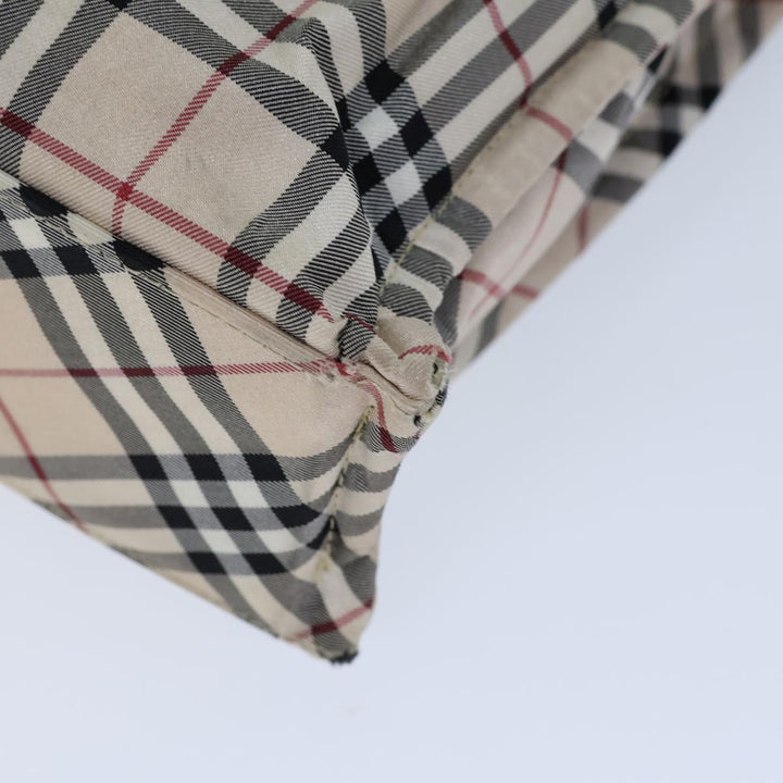 Top Quality Burberry Nova Check Blue Label Hand Bag Nylon Beige Black Auth kk223