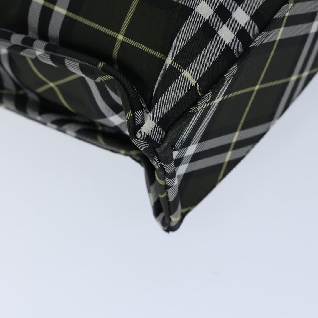 Burberry Nova Check Hand Bag Nylon Green Black Auth kk224