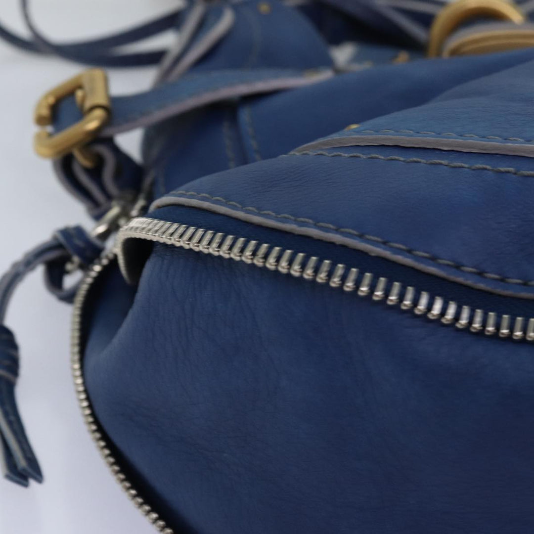 Chloe Paddington Shoulder Bag Leather Blue kk230