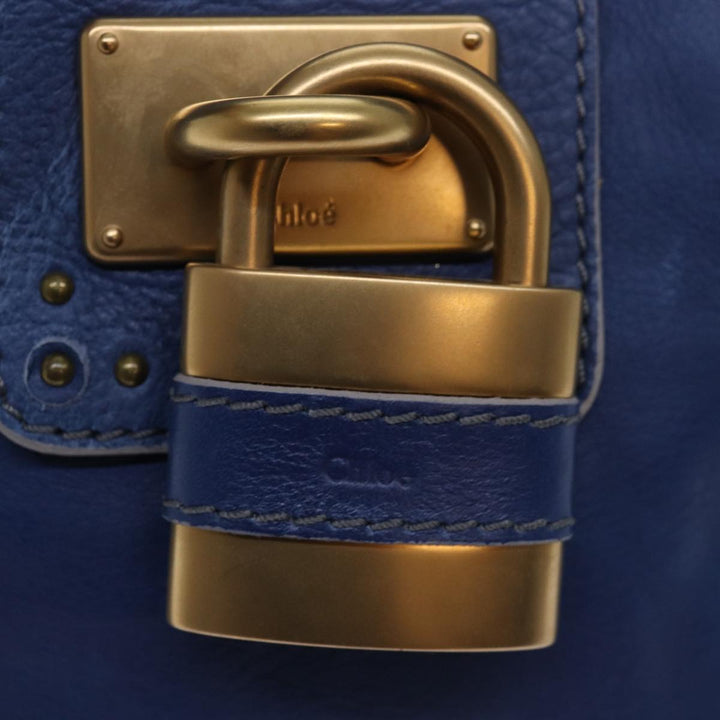 Chloe Paddington Shoulder Bag Leather Blue kk230