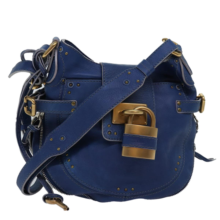 Chloe Paddington Shoulder Bag Leather Blue kk230