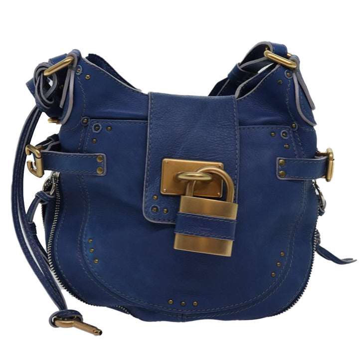 Chloe Paddington Shoulder Bag Leather Blue kk230
