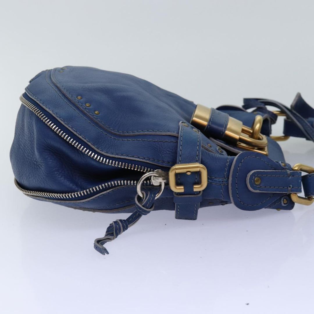 Chloe Paddington Shoulder Bag Leather Blue kk230