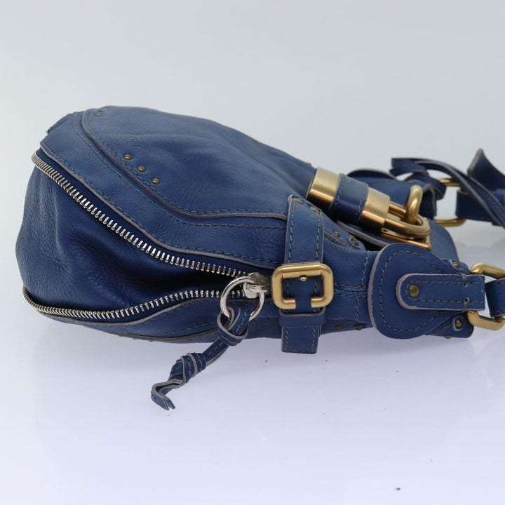 Chloe Paddington Shoulder Bag Leather Blue kk230