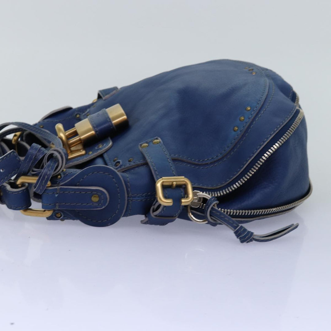 Chloe Paddington Shoulder Bag Leather Blue kk230