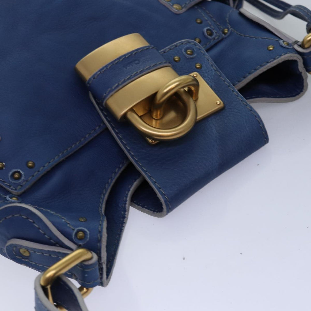 Chloe Paddington Shoulder Bag Leather Blue kk230