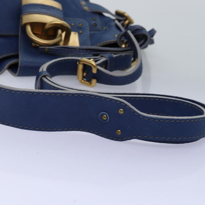 Chloe Paddington Shoulder Bag Leather Blue kk230