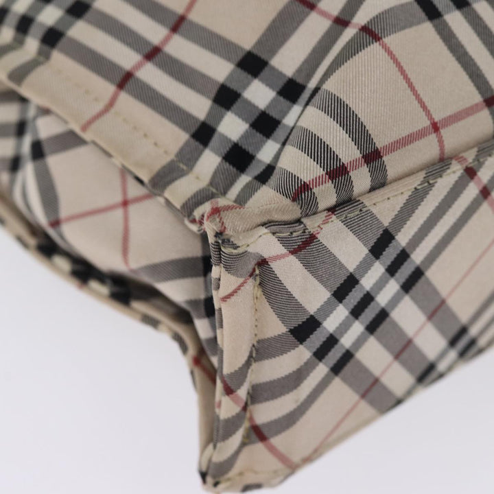 Burberry Nova Check Blue Label Hand Bag Nylon Beige Auth kk235