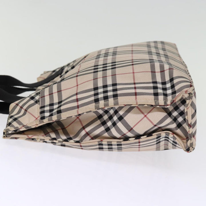 Burberry Nova Check Blue Label Hand Bag Nylon Beige Auth kk235