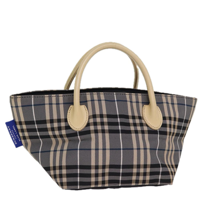 Top Quality Burberry Nova Check Blue Label Hand Bag Nylon Blue Auth kk236