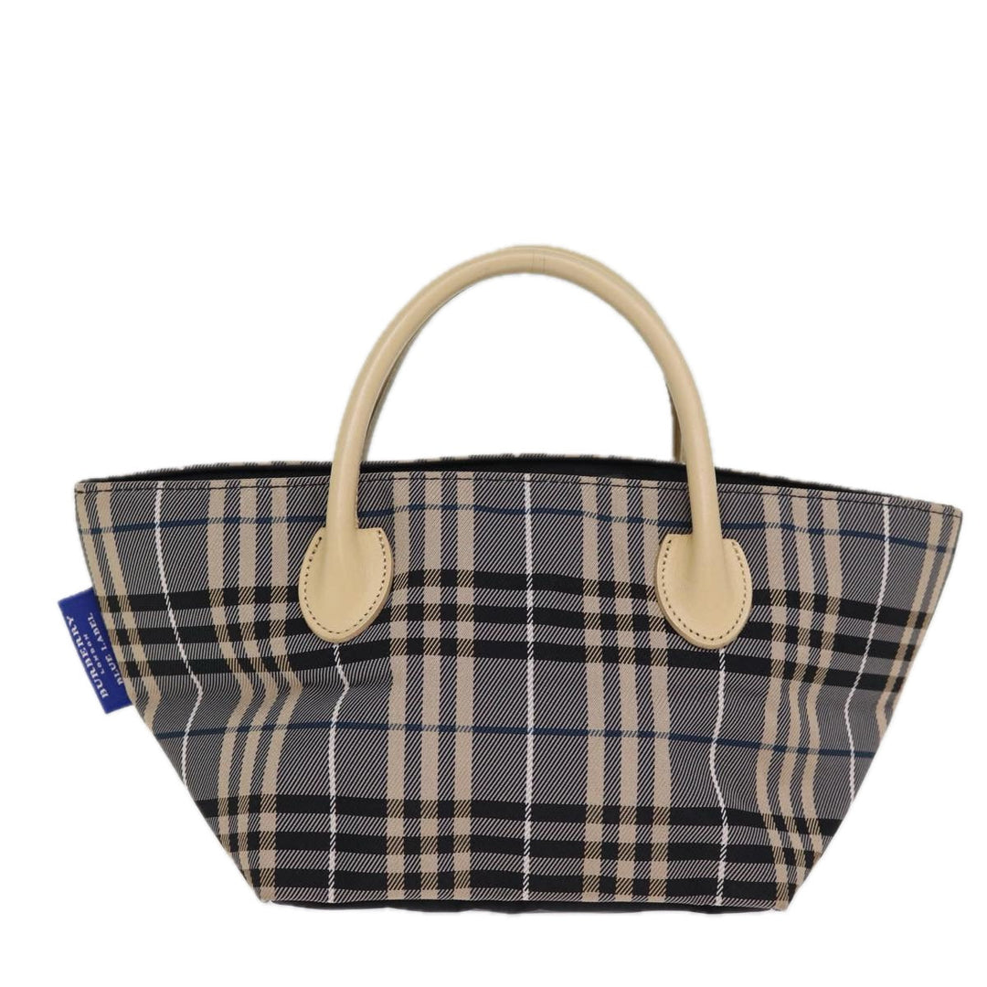 Top Quality Burberry Nova Check Blue Label Hand Bag Nylon Blue Auth kk236