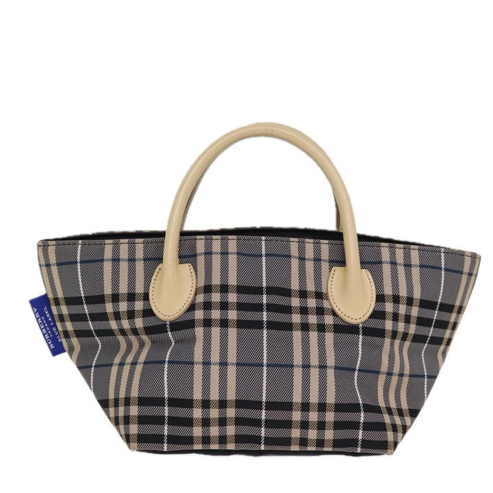 Top Quality Burberry Nova Check Blue Label Hand Bag Nylon Blue Auth kk236