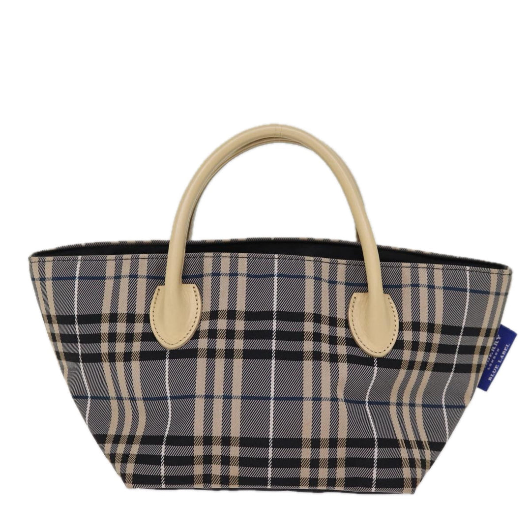 Top Quality Burberry Nova Check Blue Label Hand Bag Nylon Blue Auth kk236