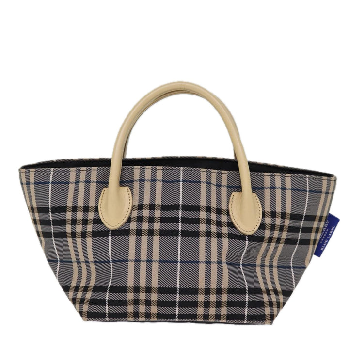 Top Quality Burberry Nova Check Blue Label Hand Bag Nylon Blue Auth kk236