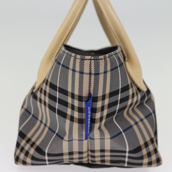 Top Quality Burberry Nova Check Blue Label Hand Bag Nylon Blue Auth kk236