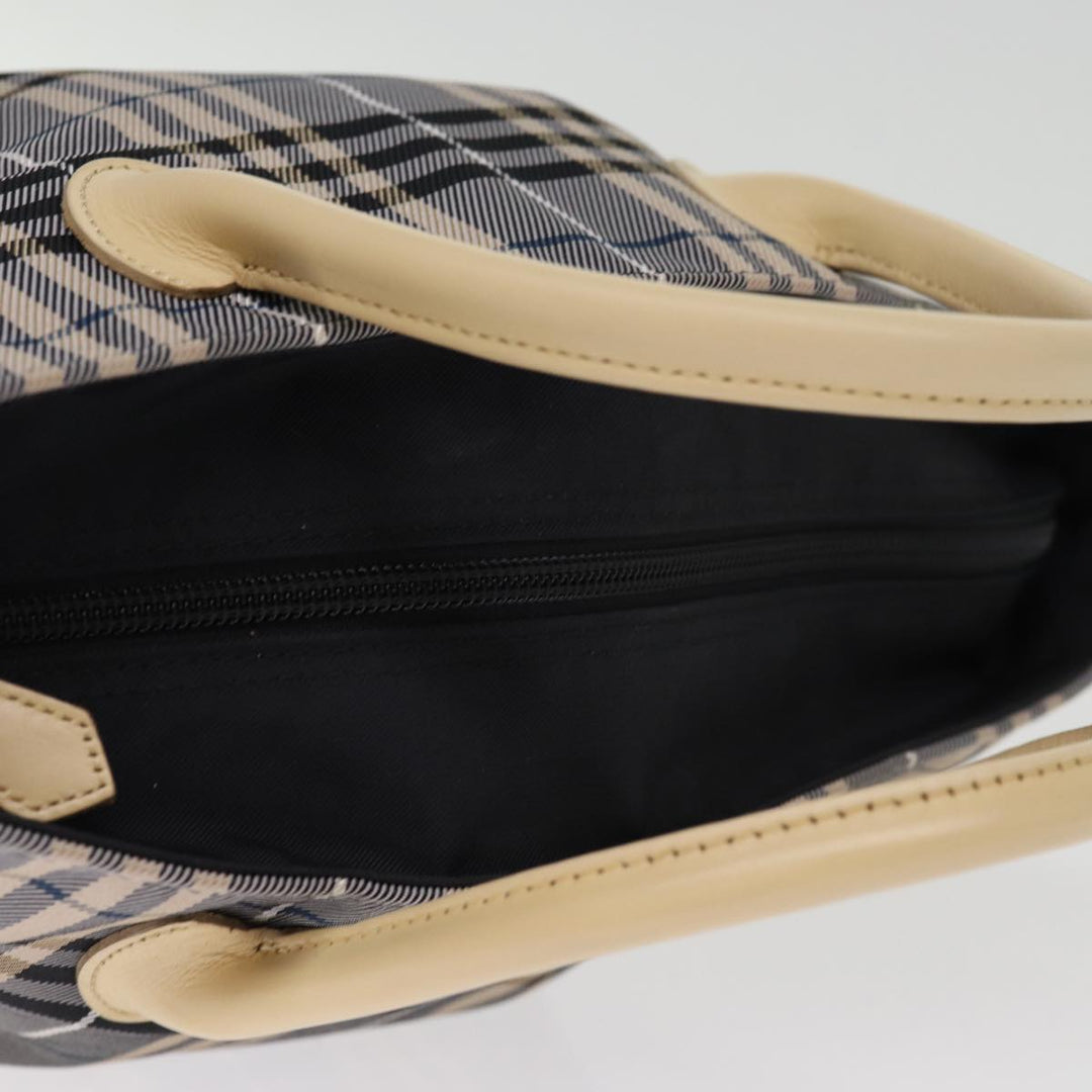 Top Quality Burberry Nova Check Blue Label Hand Bag Nylon Blue Auth kk236