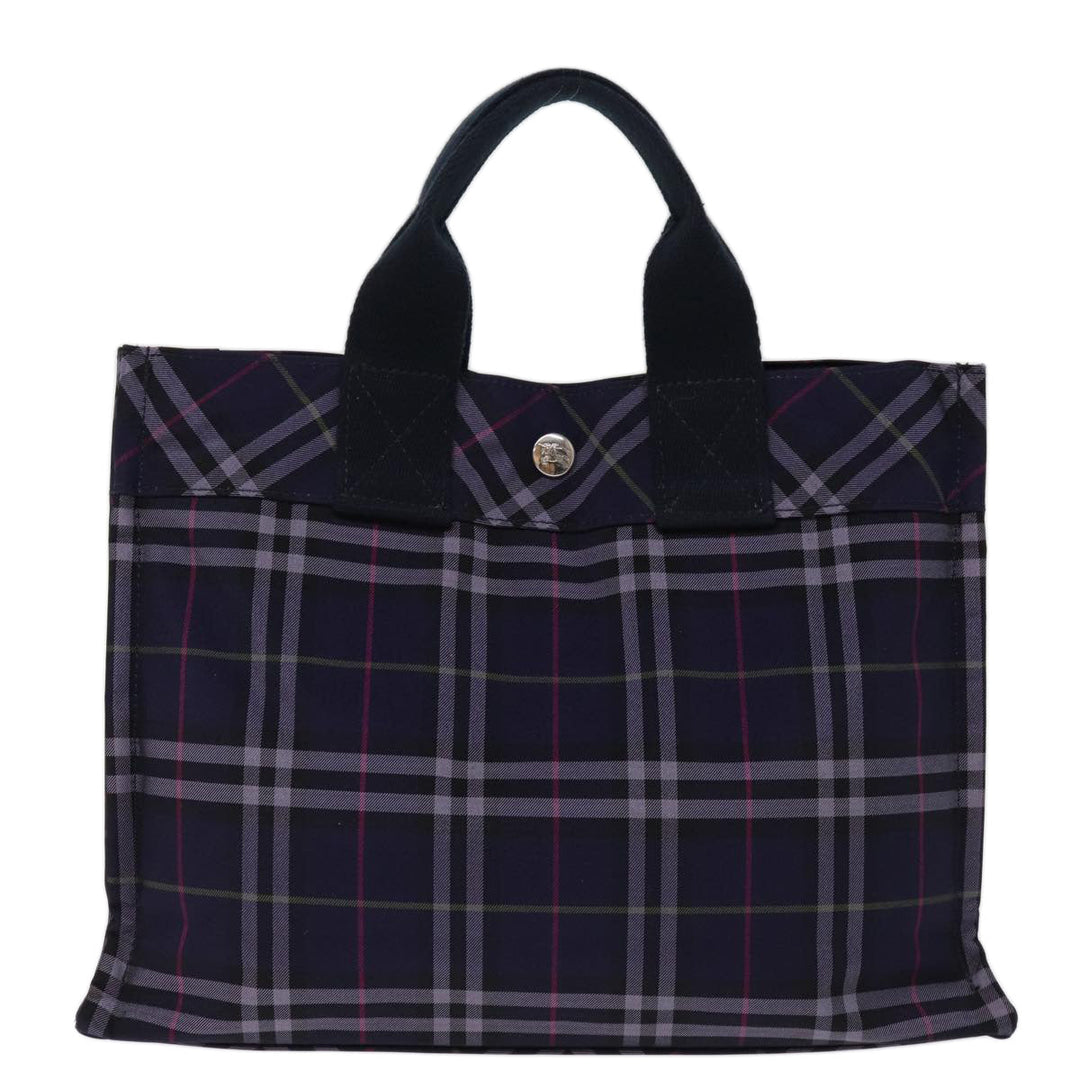Burberry Nova Check Blue Label Hand Bag Nylon Navy Auth kk237