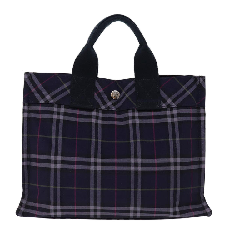 Burberry Nova Check Blue Label Hand Bag Nylon Navy Auth kk237