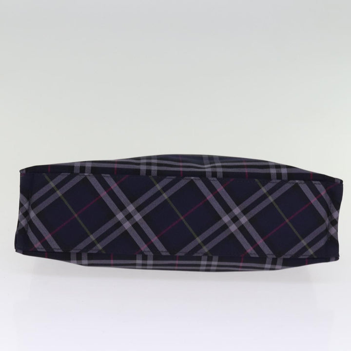 Burberry Nova Check Blue Label Hand Bag Nylon Navy Auth kk237